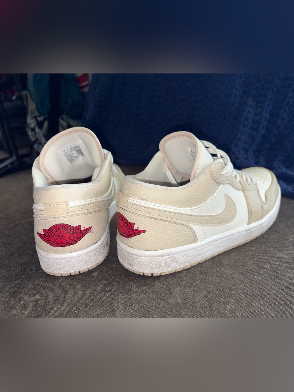 Jordan Low-Top Sneakers in Cream and White - Picture 2 of 5